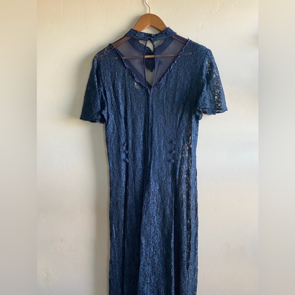 Vintage Dawn Joy Fashion - Navy Blue Lace dress - Picture 13 of 16